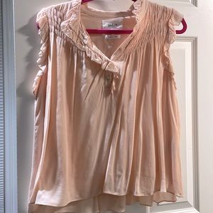 ba&sh peach sleeveless blouse with buttons